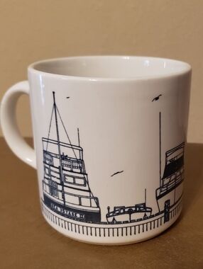 Grindley England Yacht Seaside Coffee Mug Vintage